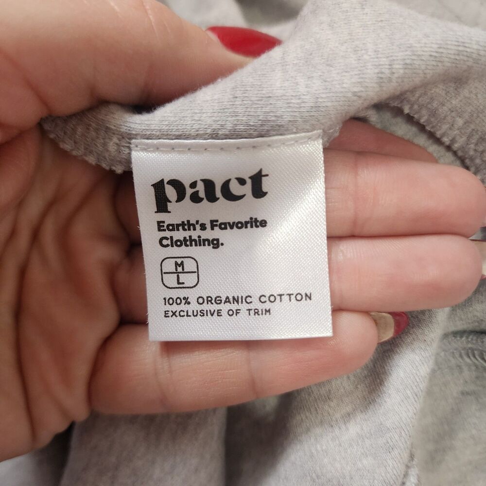Pact Organic Cotton Gray Open Front Cardigan Women M/L Long Sleeve Casual - Picture 6 of 7
